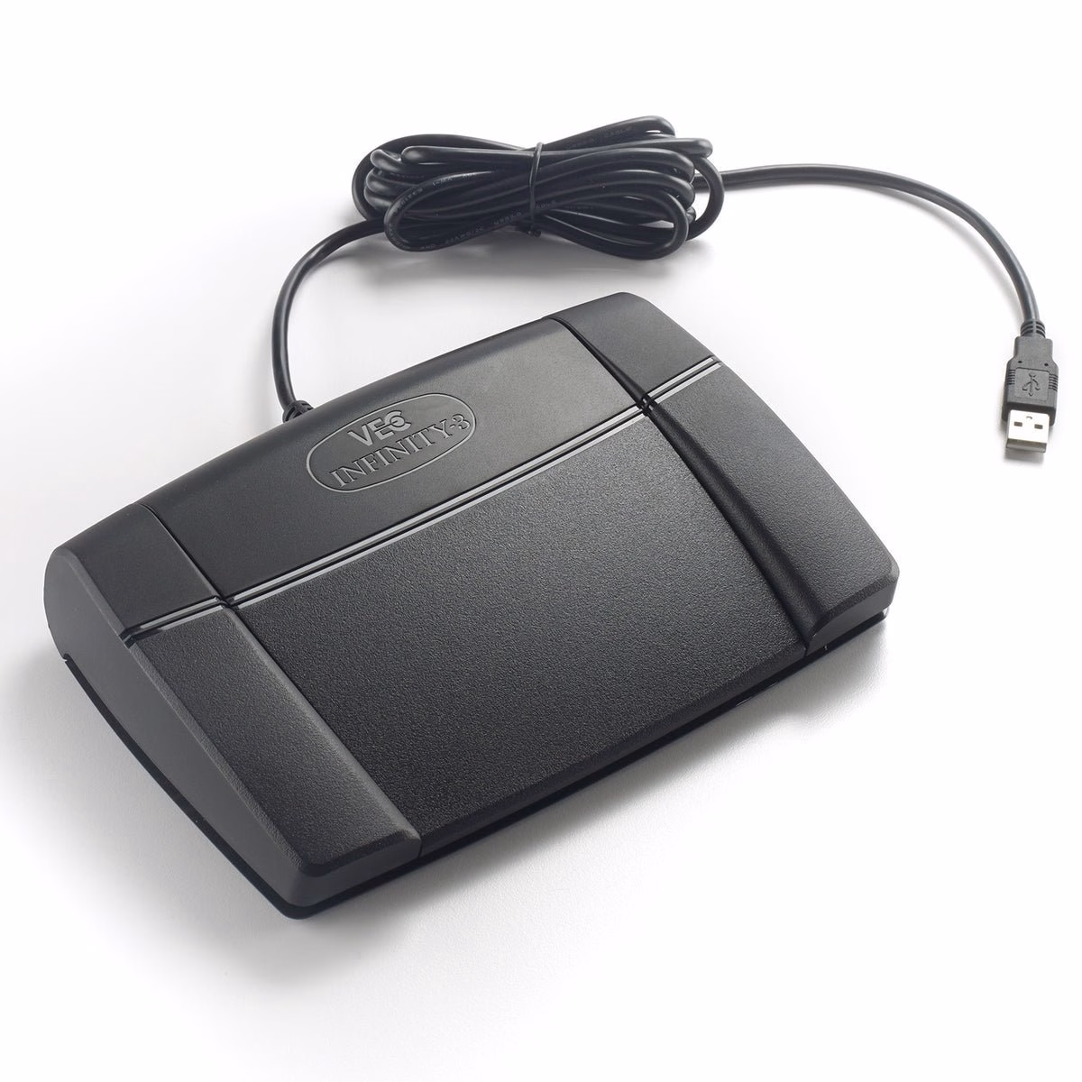 Infinity IN-USB3: drei Fußtasten, Anschlusskabel und USB-Stecker